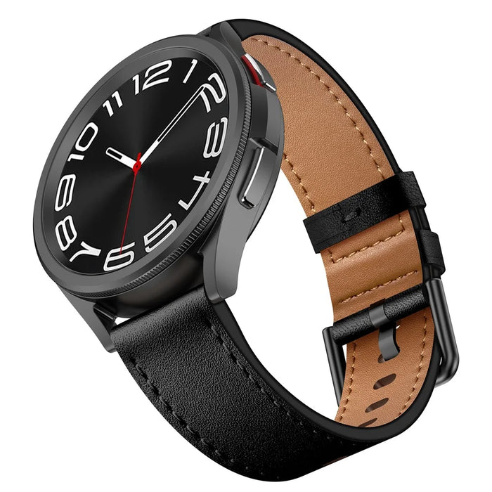 For Huawei Watch GT 3 42mm / GT 3 Pro 43mm Top Layer Cowhide Adjustable Wrist Band 20mm Watch Strap - Black - 4