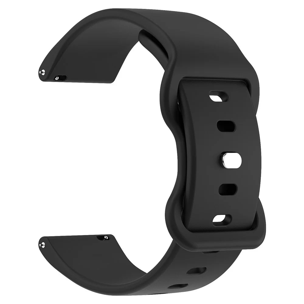 For Huawei Watch GT 3 42mm / GT 3 Pro 43mm Universal 20mm Silicone Watch Strap Butterfly Shape Buckle Band - Black - 2