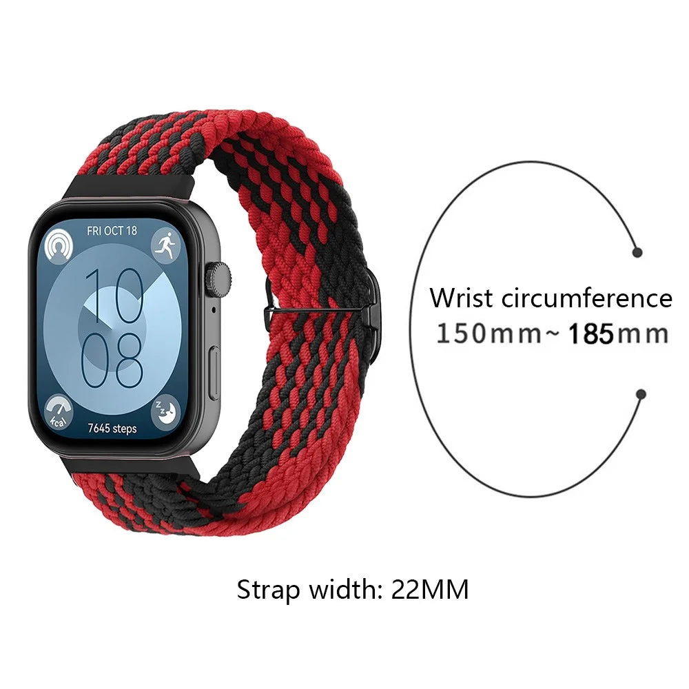 For Huawei Watch Fit 3 Adjustable Nylon Braided Watch Band Woven Style Wrist Strap - Style A - 6