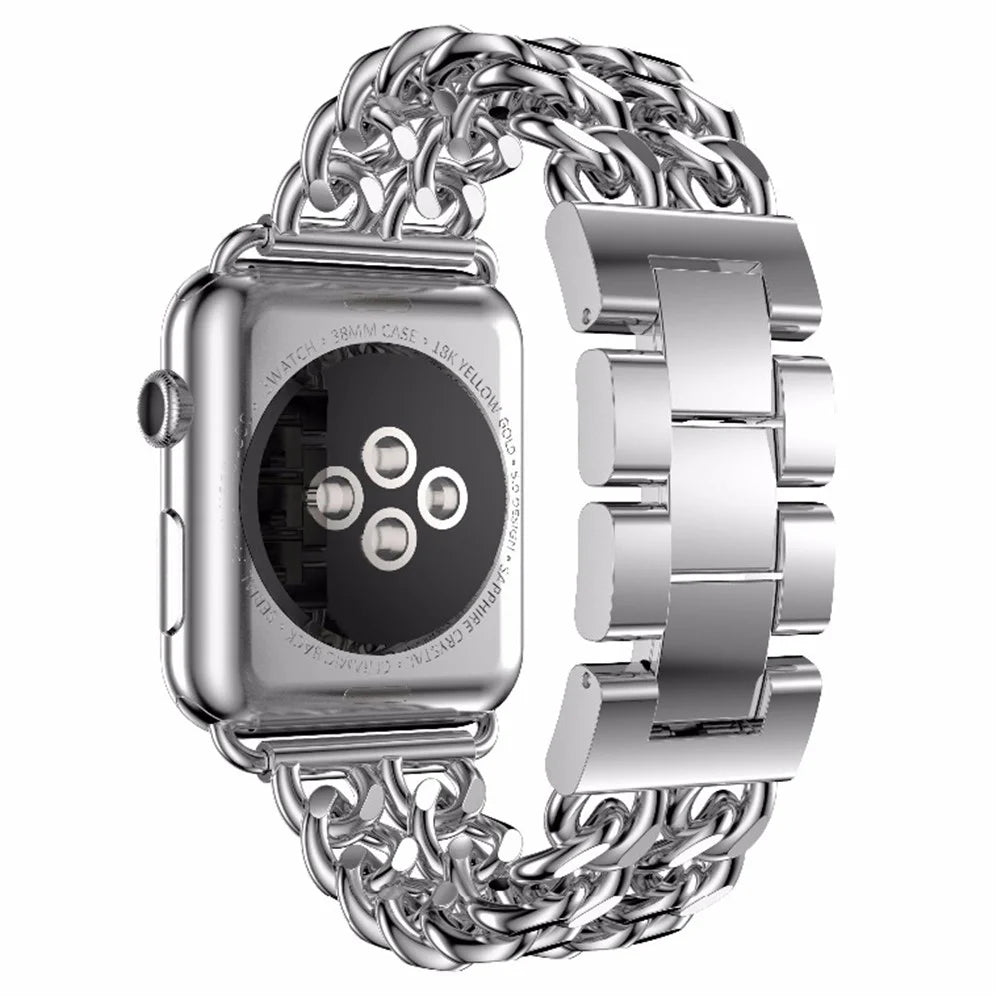 Steel Wrist Watch Band for Apple Watch Ultra 3 2 1 49mm / Series 11 10 46mm / 9 8 7 45mm / SE3 SE2 SE 6 5 4 44mm / 3 2 1 42mm - Silver - 2