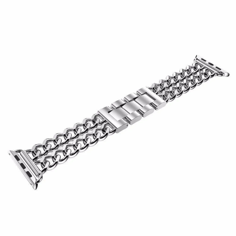 Steel Wrist Watch Band for Apple Watch Ultra 3 2 1 49mm / Series 11 10 46mm / 9 8 7 45mm / SE3 SE2 SE 6 5 4 44mm / 3 2 1 42mm - Silver - 5