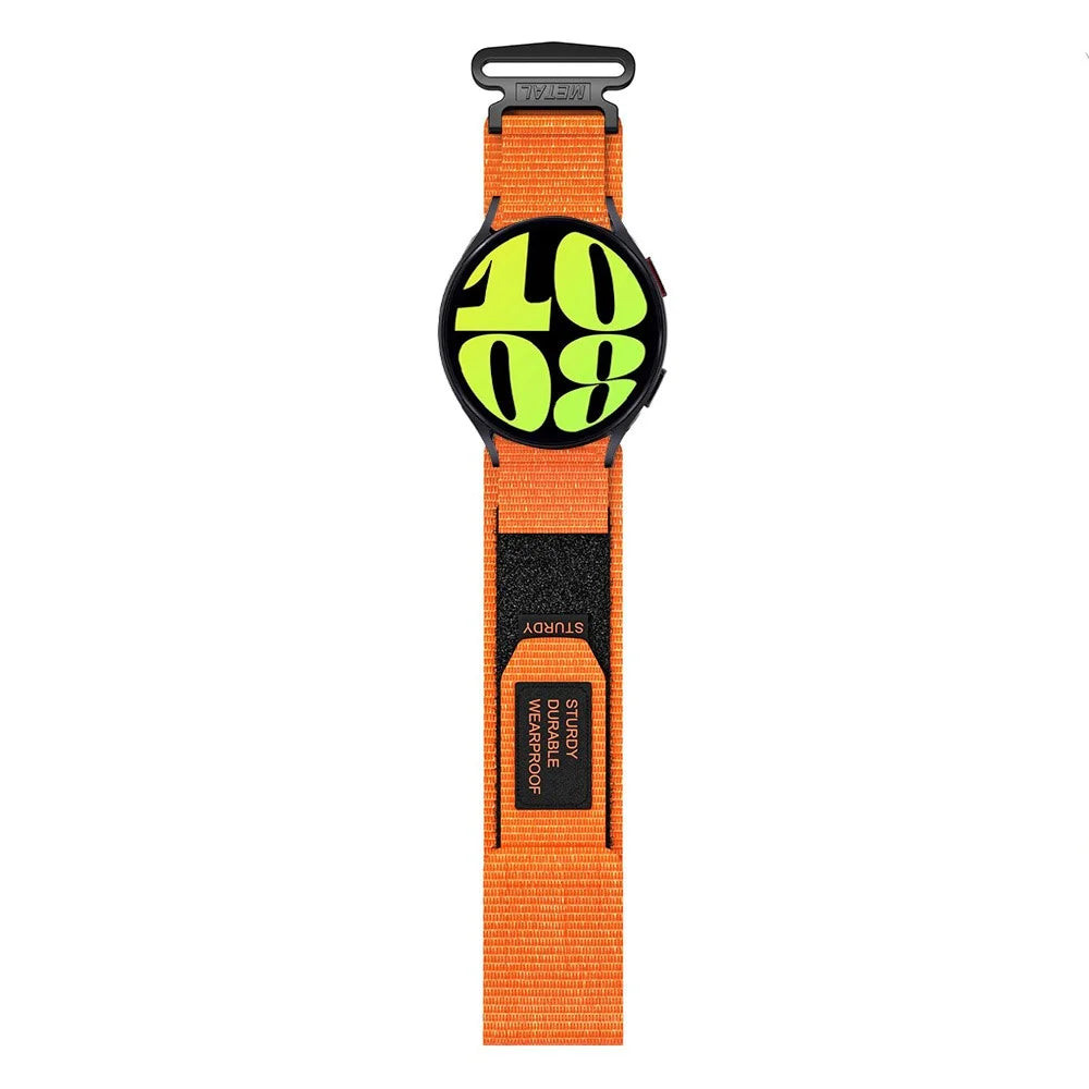 For Samsung Galaxy Watch FE 40mm / Watch6 / Huawei Watch GT 4 Universal 22mm Magic Tape Nylon Watch Strap - Orange - 3