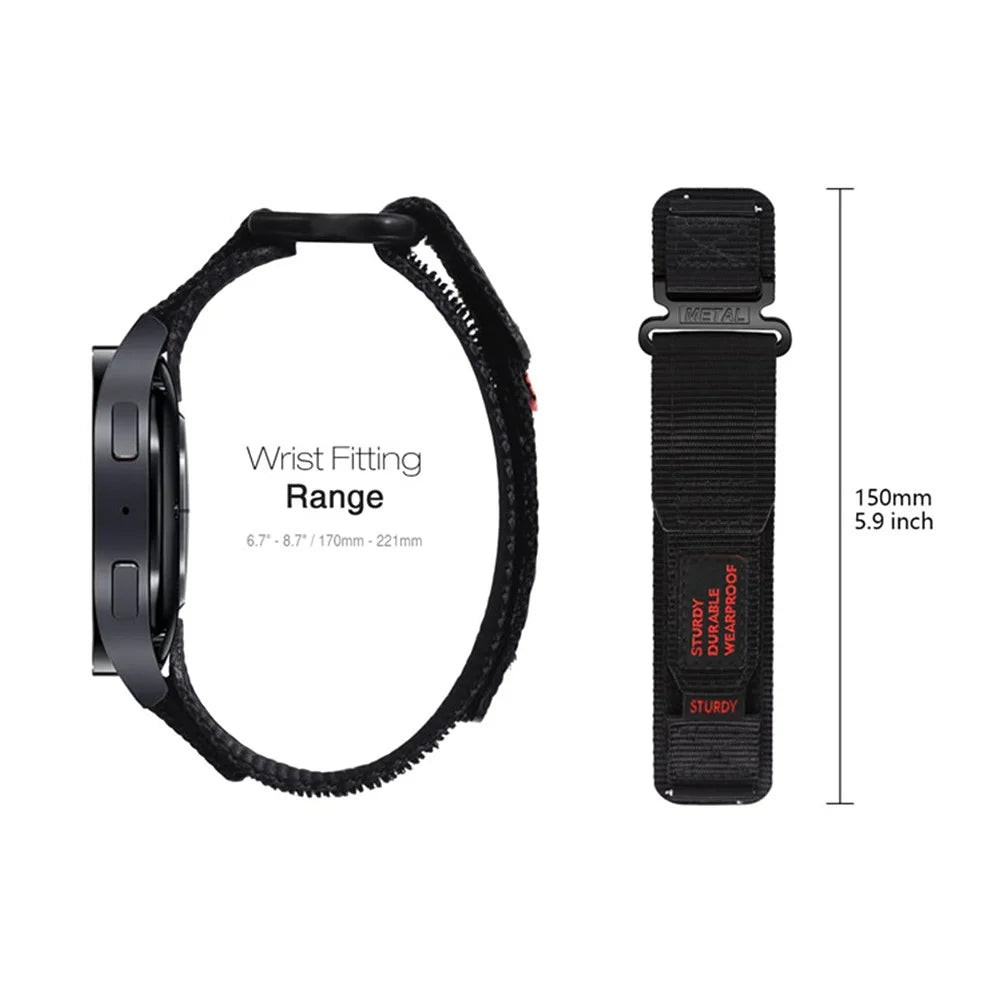 For Samsung Galaxy Watch FE 40mm / Watch6 / Huawei Watch GT 4 Universal 22mm Magic Tape Nylon Watch Strap - Orange - 6