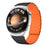 For Huawei / Samsung Smart Watch Silicone Band 22mm Universal Magnetic Replacement Strap - Black+Orange - 3