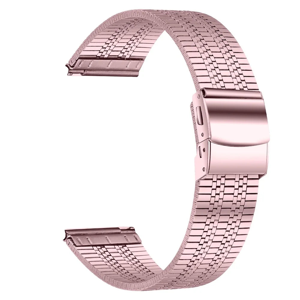 For Garmin Vivomove 3 / GarminMove 3 Stainless Steel 20mm Watch Strap Replacement Wrist Band - Rose Pink - 1