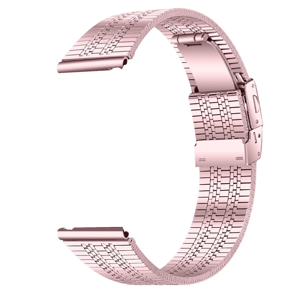 For Garmin Vivomove 3 / GarminMove 3 Stainless Steel 20mm Watch Strap Replacement Wrist Band - Rose Pink - 2
