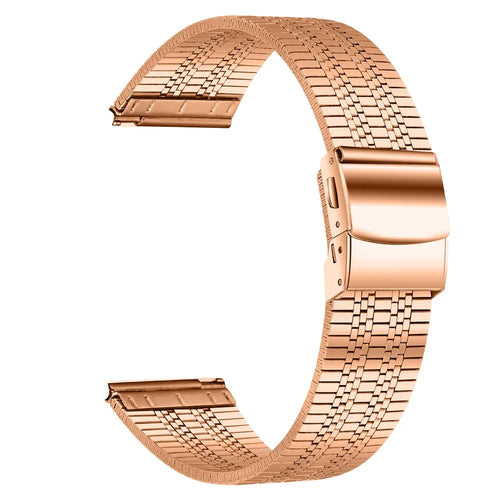 For Samsung Gear S3 Classic Smart Watch Band Stylish 22mm Stainless Steel Replacement Wrist Strap - Rose Gold - 1