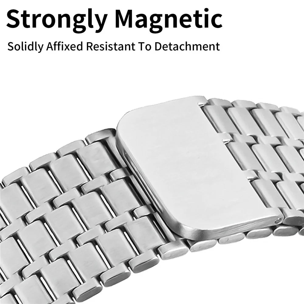 For Garmin Vivomove 3 / GarminMove 3 Magnetic Stainless Steel Strap Silver Wrist Band - 3