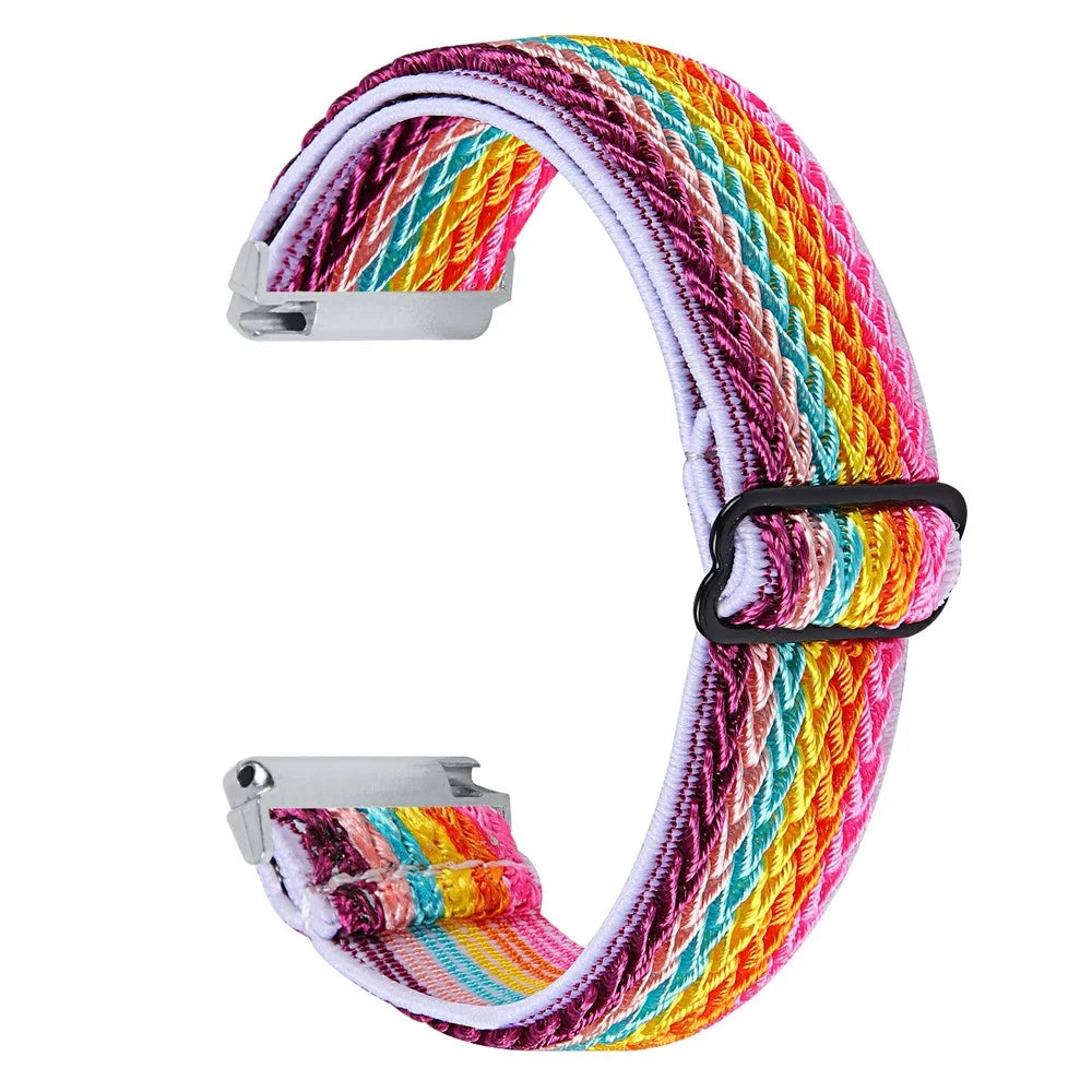 For Garmin Vivomove 3 / GarminMove 3 20mm Elastic Watch Strap Replacement Watchband - Rainbow - 1