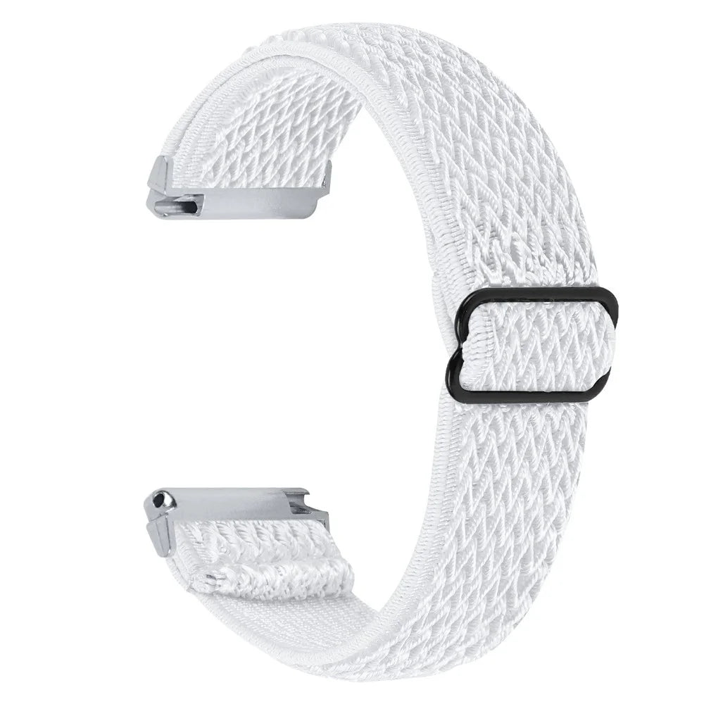 For Garmin Vivomove Style / GarminMove Style 20mm Elastic Watch Strap Replacement Watchband - White - 1
