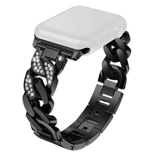 For Apple Watch Ultra 3 2 1 49mm / Series 11 10 46mm / 9 8 7 45mm / SE3 SE2 SE 6 5 4 44mm / 3 2 1 42mm Metal Watch Strap - Black - 1