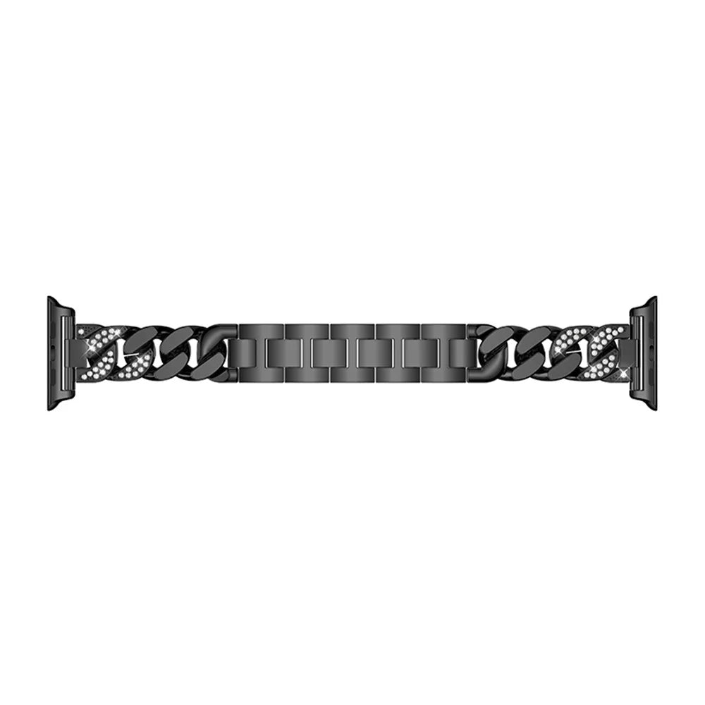 For Apple Watch Ultra 3 2 1 49mm / Series 11 10 46mm / 9 8 7 45mm / SE3 SE2 SE 6 5 4 44mm / 3 2 1 42mm Metal Watch Strap - Black - 4