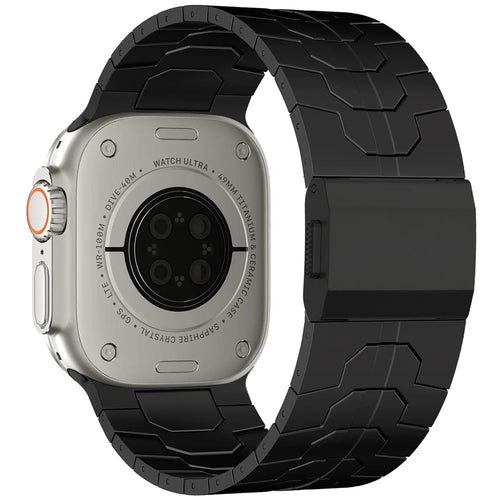 For Apple Watch Ultra 3 2 1 49mm / Series 11 10 46mm / 9 8 7 45mm / SE3 SE2 SE 6 5 4 44mm / 3 2 1 42mm Magnetic Buckle Watch Strap - Black - 1