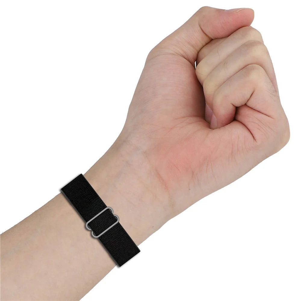 For Huawei Watch Fit 3 Nylon Strap Stretchy Solo Loop Sport Watch Bands - Black - 4