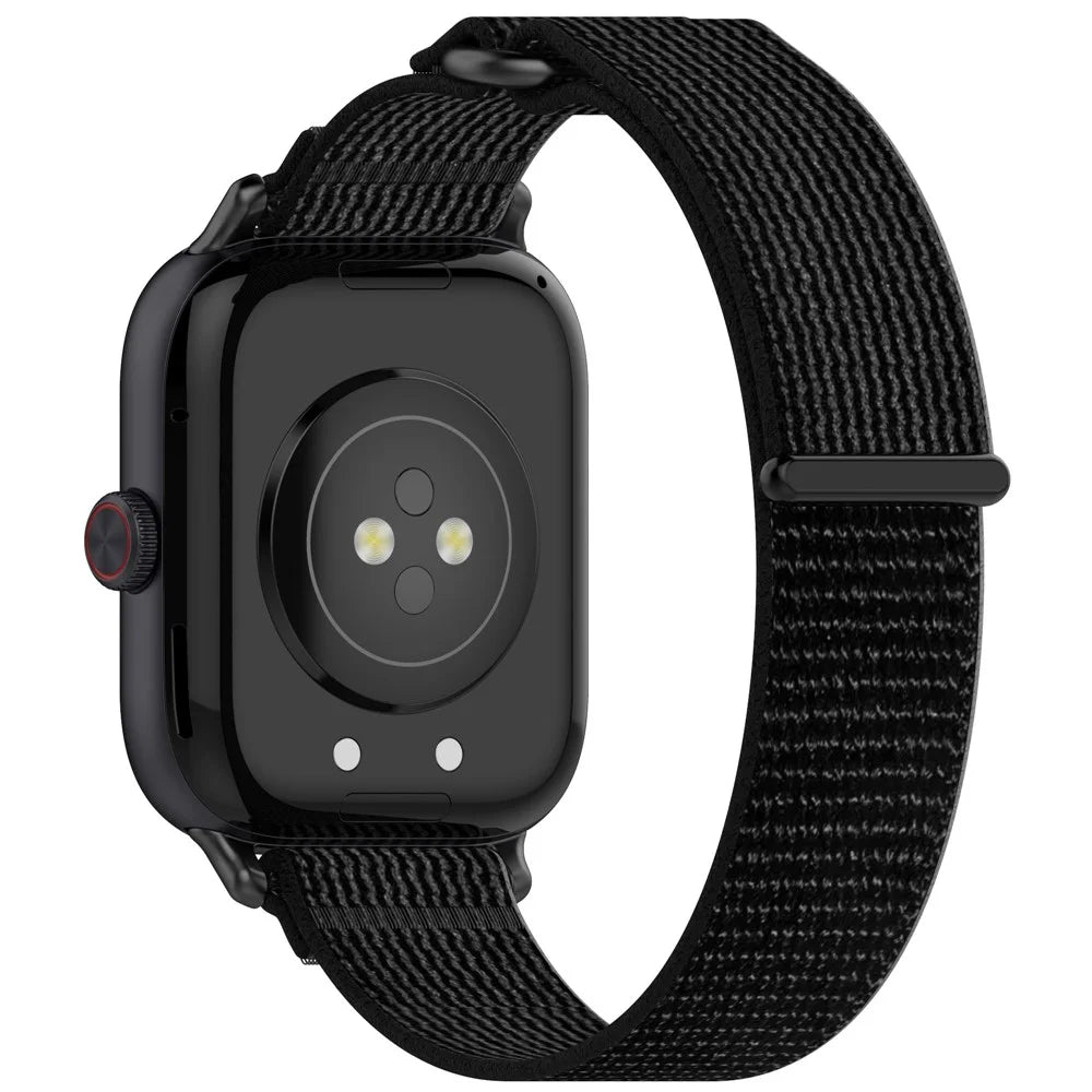 For vivo Watch GT Braided Wristband Nylon Sport Loop Watch Band - Black+Grey - 1