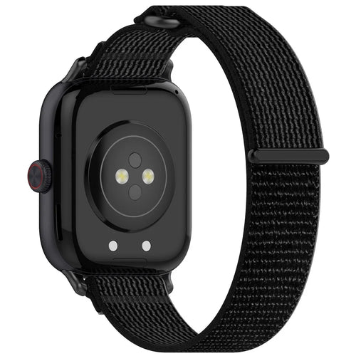 For vivo Watch GT Braided Wristband Nylon Sport Loop Watch Band - Black+Grey - 1