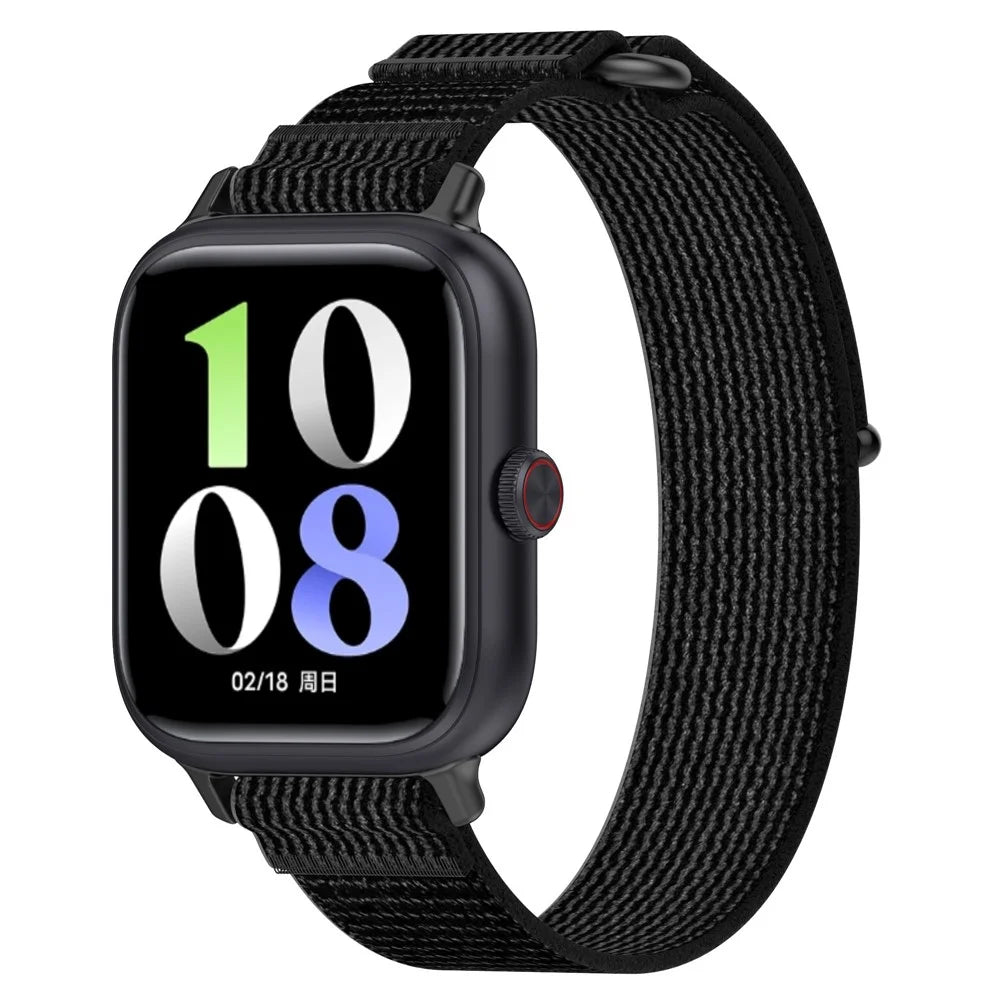 For vivo Watch GT Braided Wristband Nylon Sport Loop Watch Band - Black+Grey - 3
