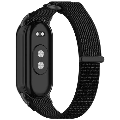 For Xiaomi Smart Band 9 NFC / 9 / 8 NFC / 8 Watch Strap Breathable Nylon Sport Strap - Black+Grey - 1