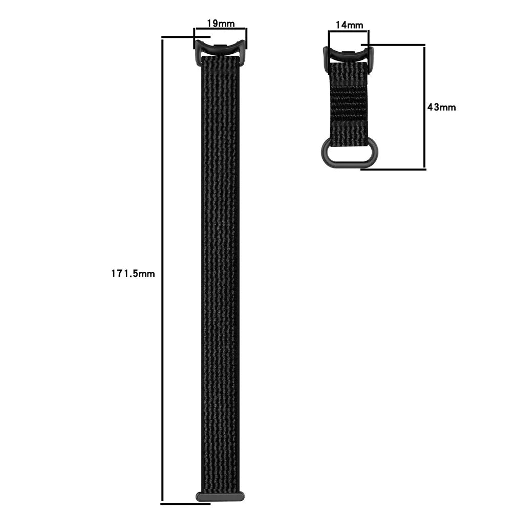 For Xiaomi Smart Band 9 NFC / 9 / 8 NFC / 8 Watch Strap Breathable Nylon Sport Strap - Black+Grey - 7