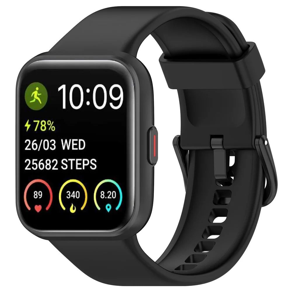 For SKG V7 / V7 Pro Watch Band Soft Silicone Wrist Strap Adjustable Buckle - Black - 4