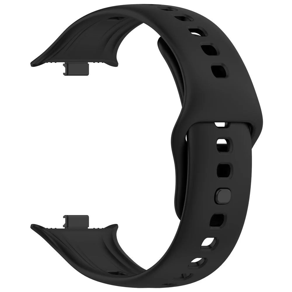 For vivo Watch GT Watch Band Soft Silicone Wrist Strap Adjustable Buckle - Black - 2