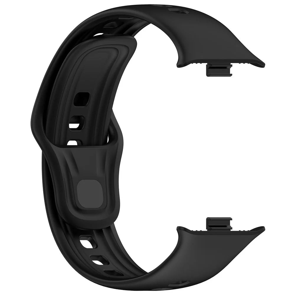 For vivo Watch GT Watch Band Soft Silicone Wrist Strap Adjustable Buckle - Black - 3
