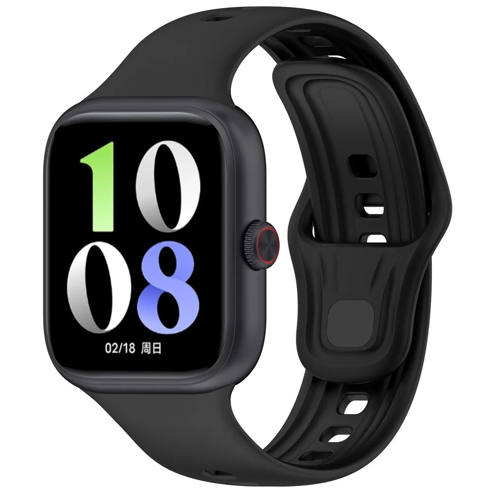 For vivo Watch GT Watch Band Soft Silicone Wrist Strap Adjustable Buckle - Black - 4