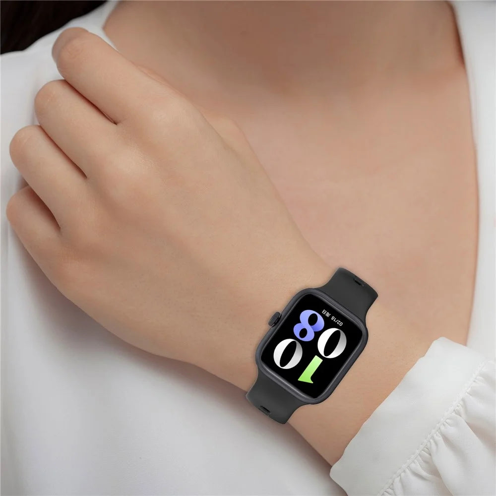 For vivo Watch GT Watch Band Soft Silicone Wrist Strap Adjustable Buckle - Black - 6