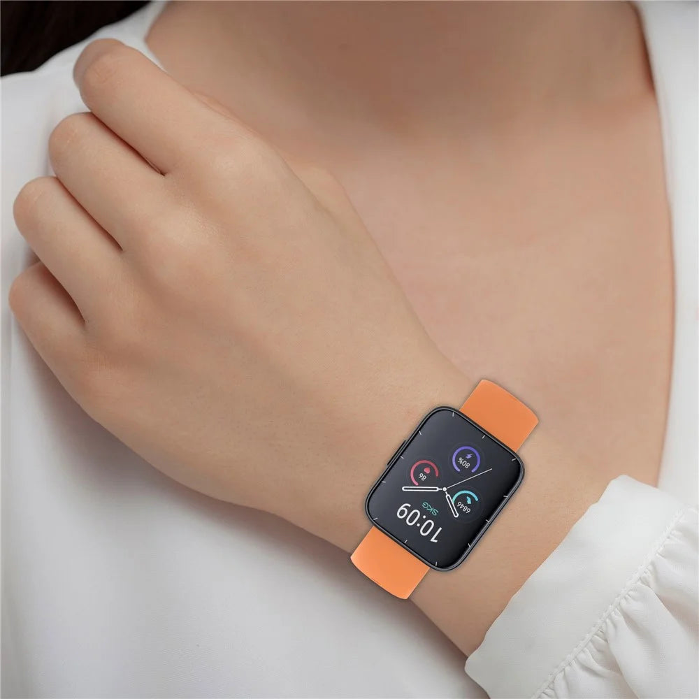 For SKG V9 / V9 Pro / Huami Amazfit Bip 5 / Bip 5 Unity Watch Strap Liquid Silicone Band Replacement - Orange - 6