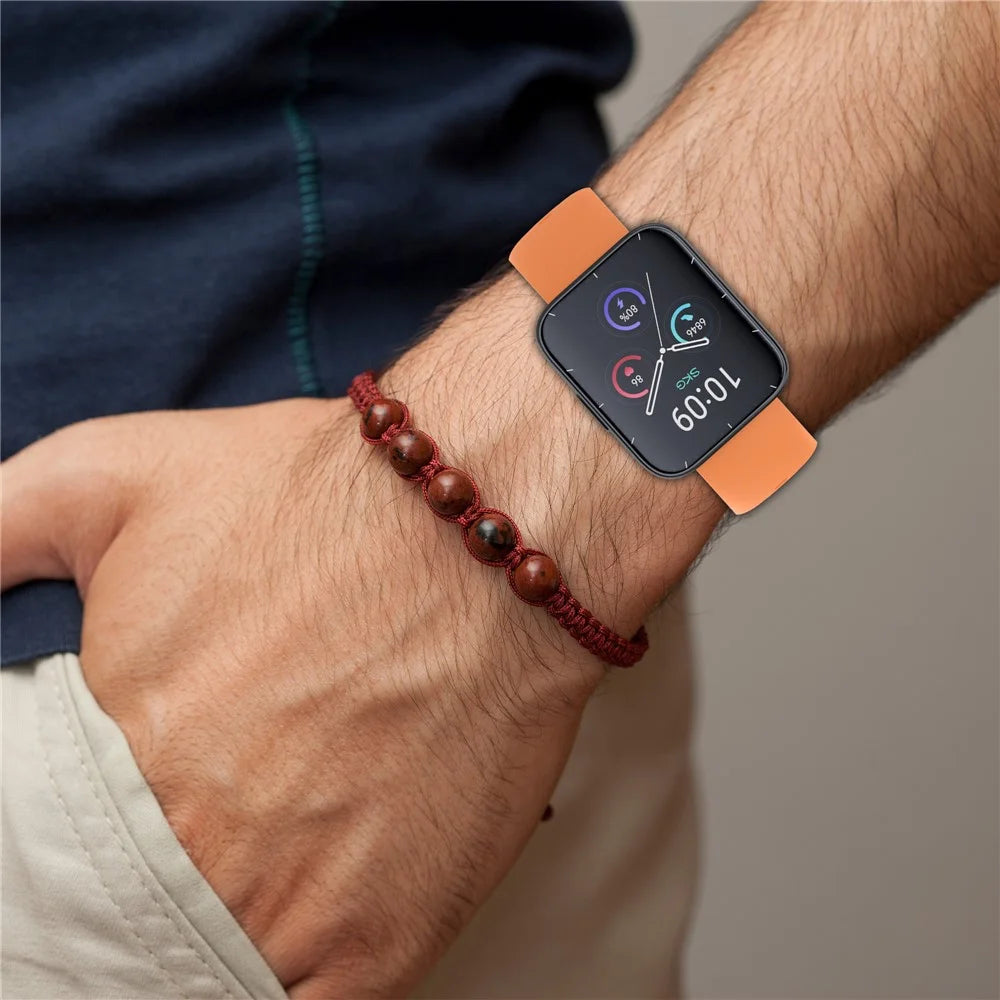 For SKG V9 / V9 Pro / Huami Amazfit Bip 5 / Bip 5 Unity Watch Strap Liquid Silicone Band Replacement - Orange - 7