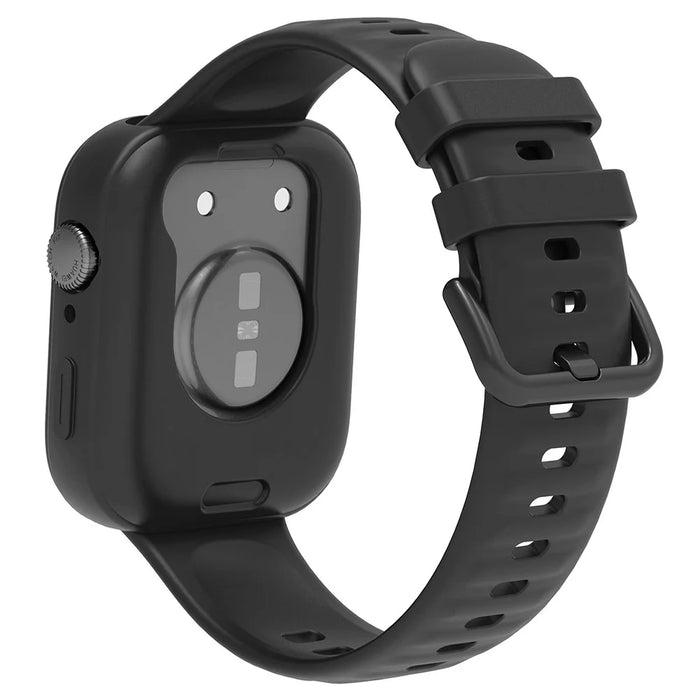 For Huawei Watch Fit 3 Silicone Band Wrist Strap with Watch Case - Black - 2
