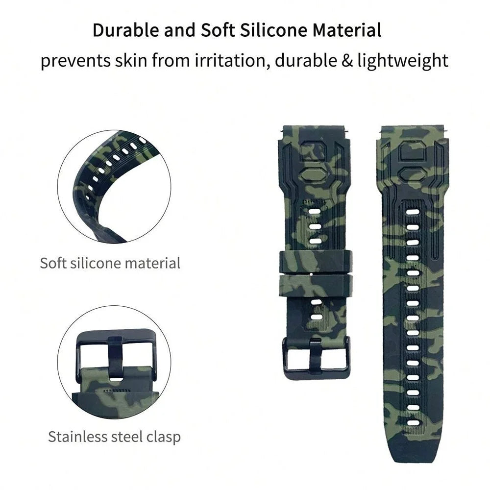 For Garmin Fenix 7 / 7 Pro 47mm / 6 / 5 Replacement Wrist Band 22mm Adjustable Silicone Watch Strap - Military Yellow - 2
