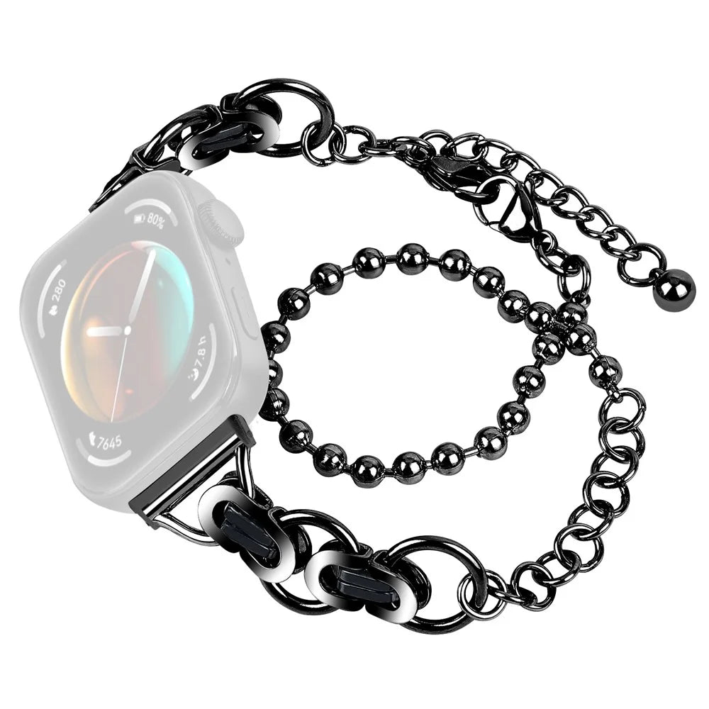 For Huawei Watch Fit 3 Metal Wrist Band Electroplating Watch Strap - Black - 1