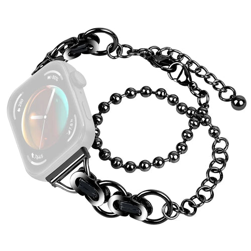 For Huawei Watch Fit 3 Metal Wrist Band Electroplating Watch Strap - Black - 1