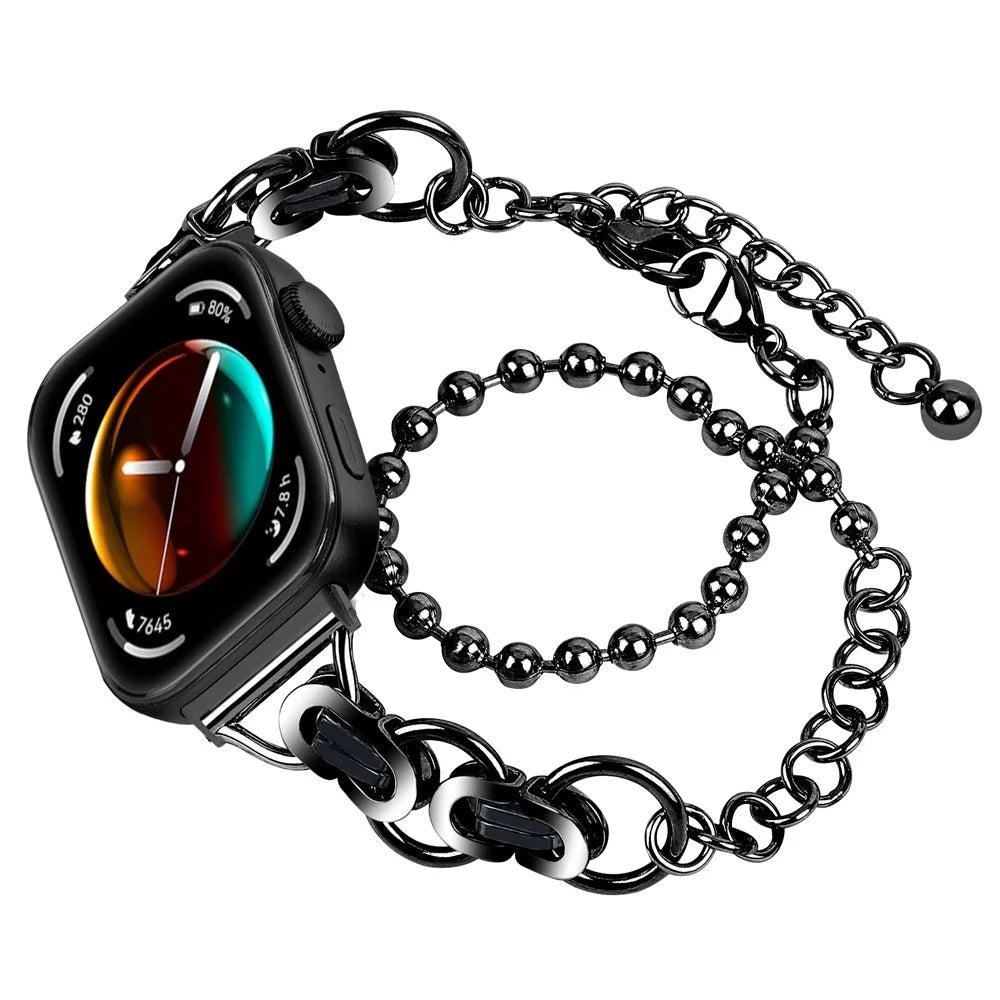 For Huawei Watch Fit 3 Metal Wrist Band Electroplating Watch Strap - Black - 2