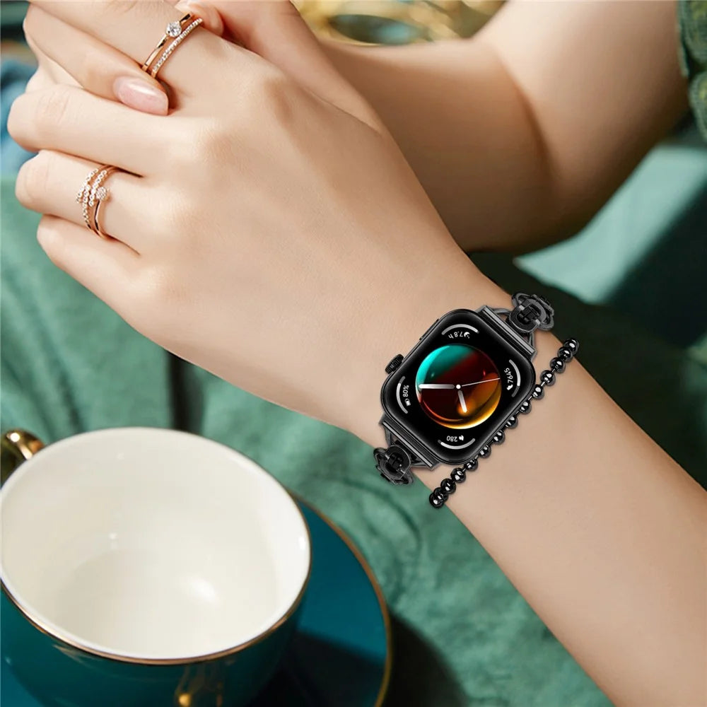For Huawei Watch Fit 3 Metal Wrist Band Electroplating Watch Strap - Black - 5