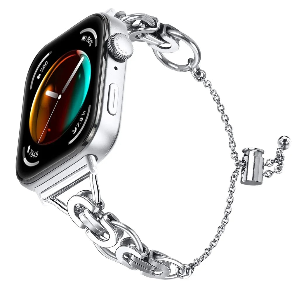 For Huawei Watch Fit 3 Replacement Smart Watch Strap Adjustable Alloy Sliding Bracelet - Silver - 2
