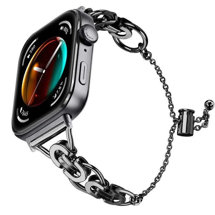 For Huawei Watch Fit 3 Replacement Smart Watch Strap Adjustable Alloy Bracelet - Black - 2
