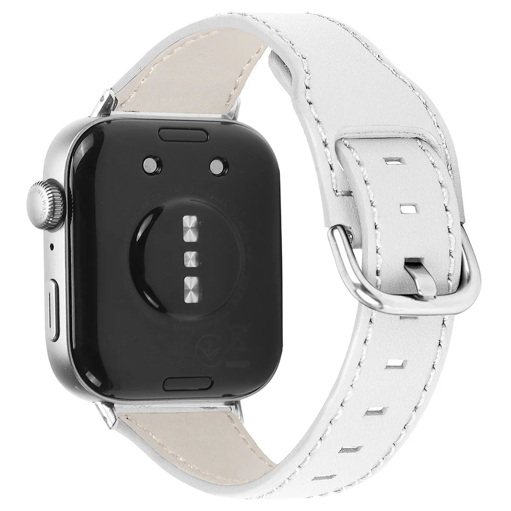For Huawei Watch Fit 3 PU Leather Band Slim Watch Strap - White - 1