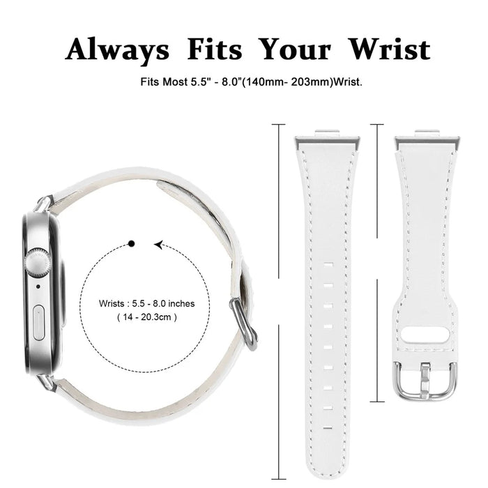 For Huawei Watch Fit 3 PU Leather Band Slim Watch Strap - White - 6