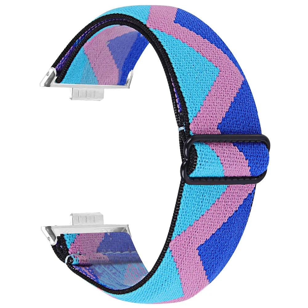 For Huawei Watch Fit 3 Nylon Watch Strap Pattern Print Adjustable Elastic Wrist Band - 1# - 1