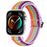 For Huawei Watch Fit 3 Adjustable Nylon Watch Band Wave Design Elastic Wrist Strap - Rainbow 2 - 2
