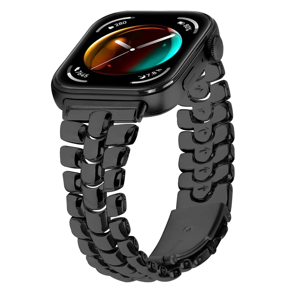 For Huawei Watch Fit 3 Watch Band Fishbone Design Wrist Strap Bracelet - Black - 2