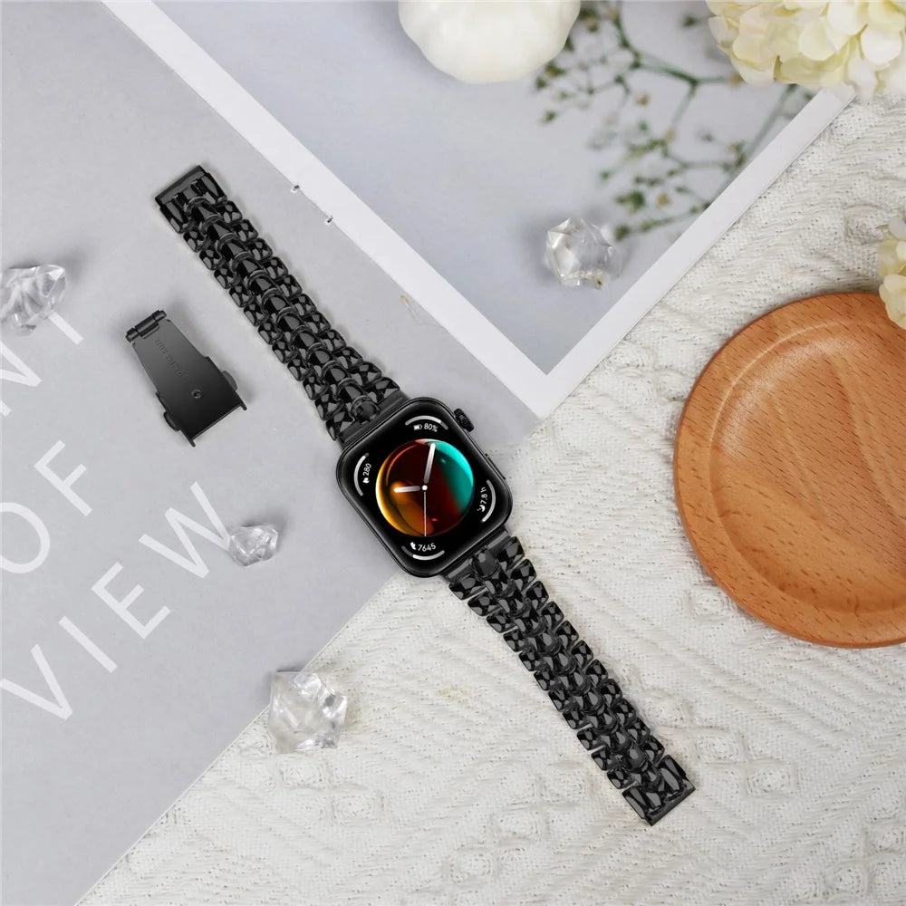 For Huawei Watch Fit 3 Watch Band Fishbone Design Wrist Strap Bracelet - Black - 4