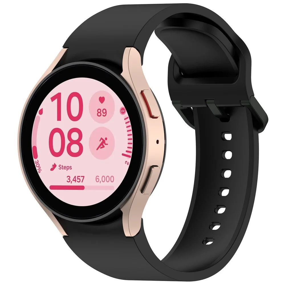 Watch Band for Samsung Galaxy Watch7 / Watch FE / Watch6 / Watch 5 / Watch4 Silicone Wrist Strap - Black - 4
