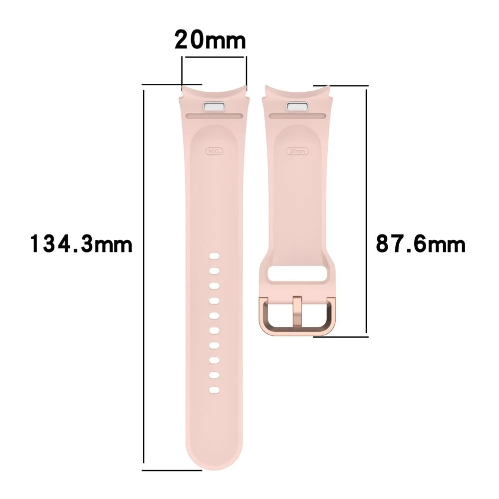 Watch Band for Samsung Galaxy Watch7 / Watch FE / Watch6 / Watch 5 / Watch4 Silicone Wrist Strap - Black - 7