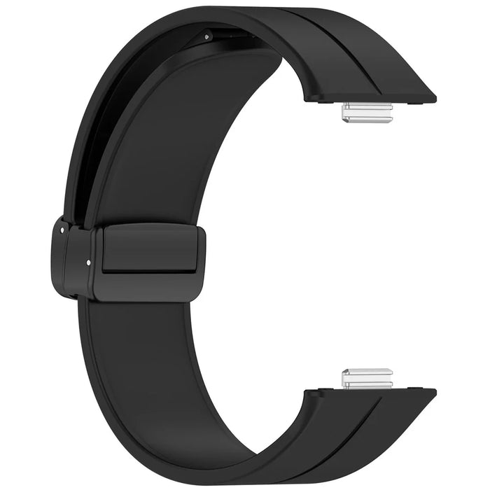 For Huawei Watch Fit 3 Silicone Watch Band Strap with Magnetic Folding Buckle - Black - 3