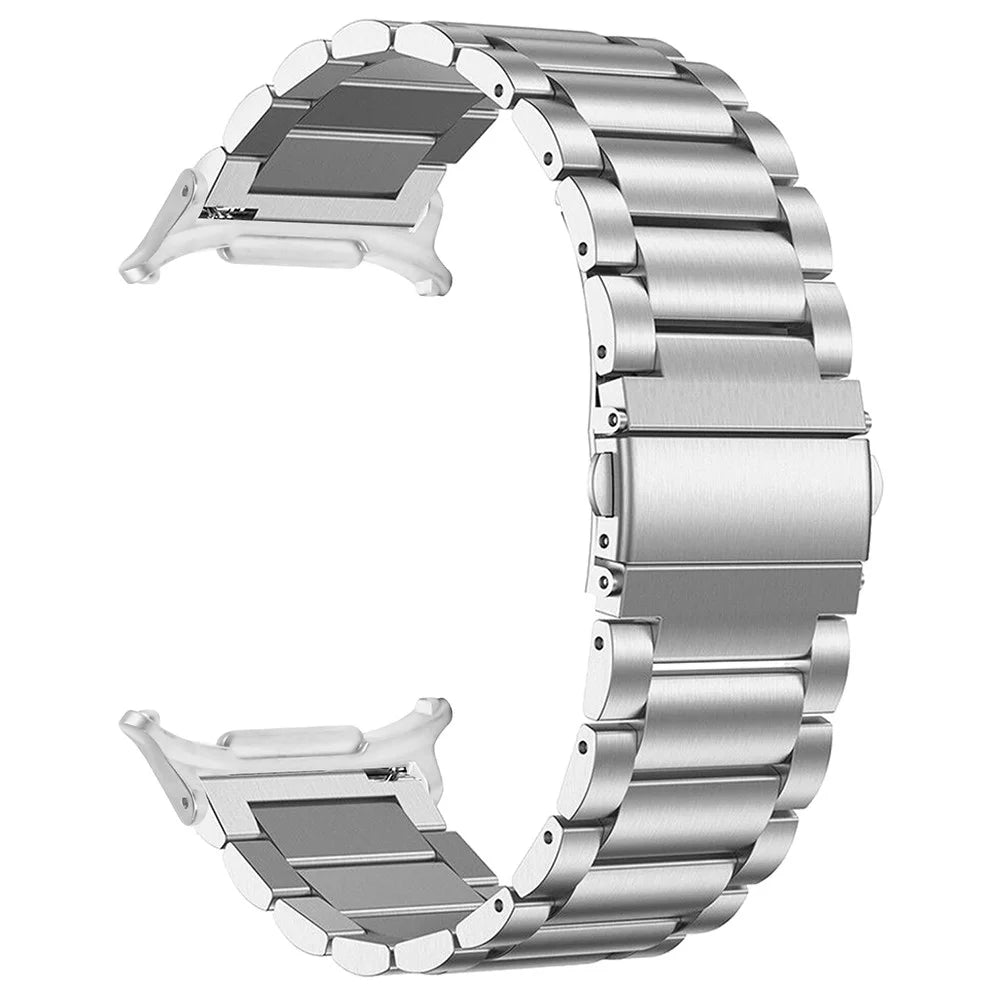 For Samsung Galaxy Watch Ultra2 47mm / Watch Ultra (2025) 47mm / Watch Ultra 47mm Band 3-Bead Stainless Steel Watch Strap - Silver - 1