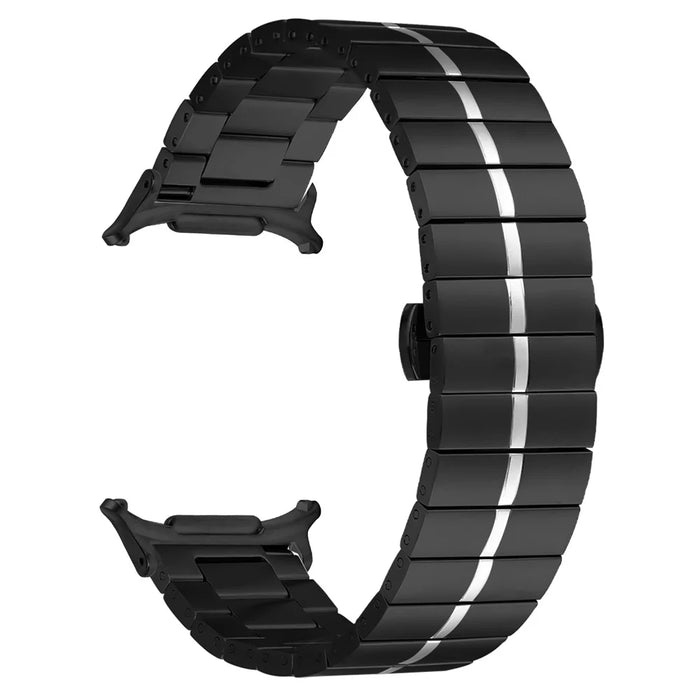 For Samsung Galaxy Watch Ultra2 47mm / Watch Ultra (2025) 47mm / Watch Ultra 47mm Band Stainless Steel 22mm Wrist Strap - Black / Silver - 1