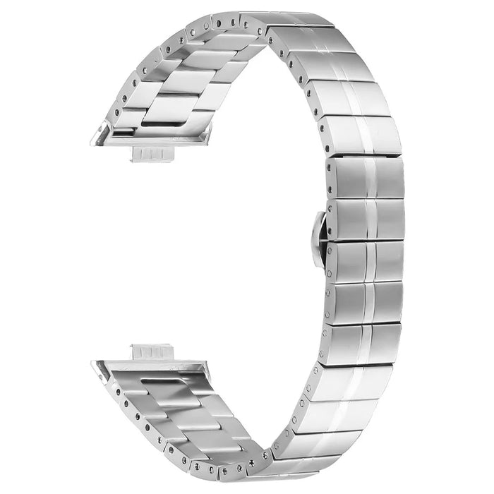 For Huawei Watch Fit 3 Stainless Steel Watch Strap One-Bead Mesh Metal Band - Silver - 1